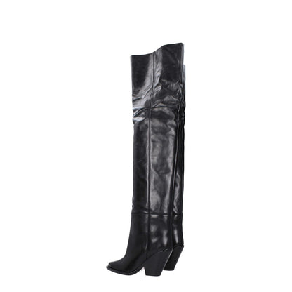 Isabel Marant Black Leather Over The Knee