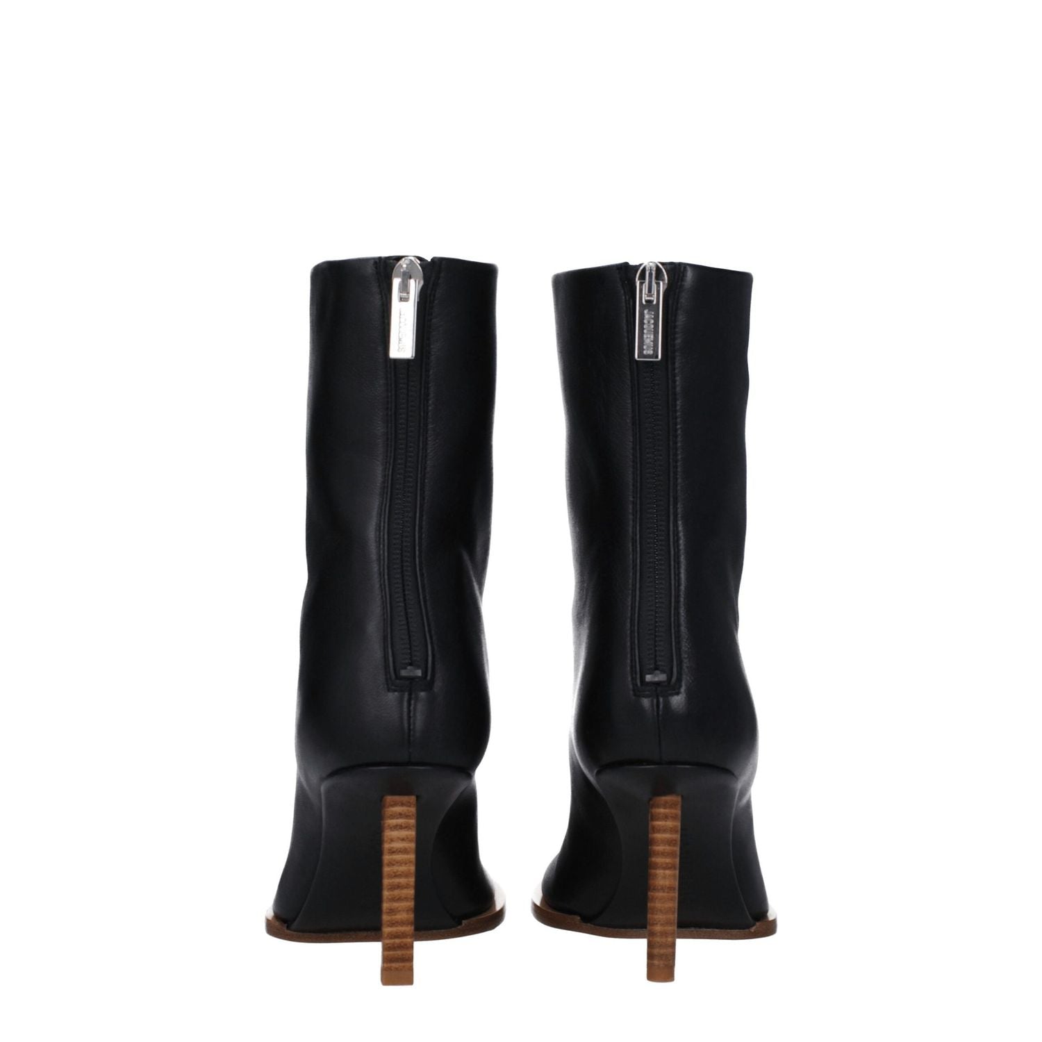 Jacquemus Black Leather Ankle Boots