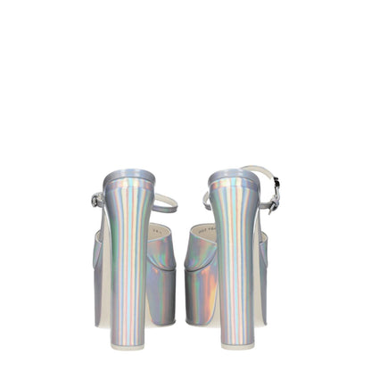 Valentino Garavani Gray Leather Platform Sandals