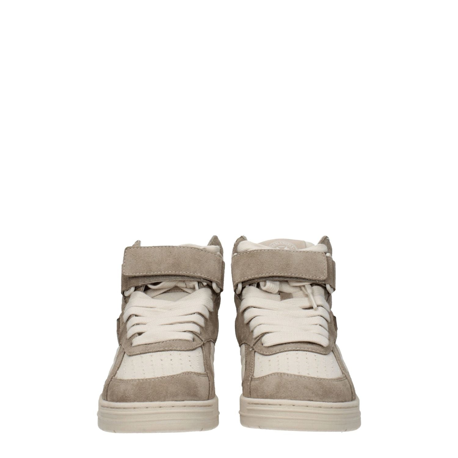 Palm Angels Beige Leather High Top Sneakers