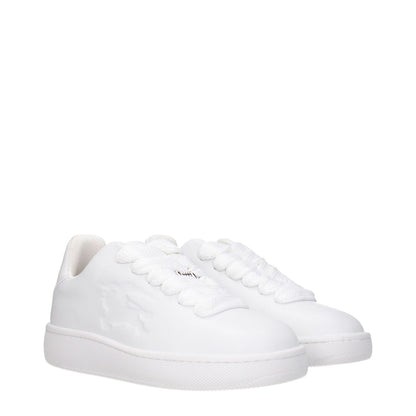 Burberry White Leather Low Top Sneakers