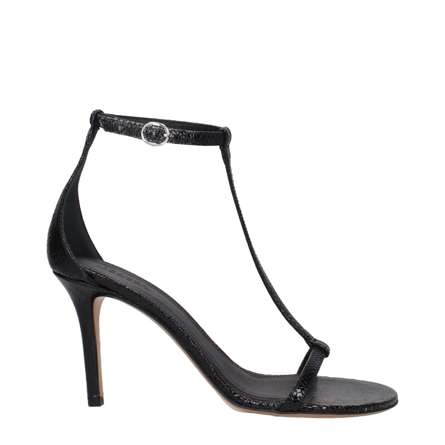 Isabel Marant Black Leather Stiletto Heel Sandals