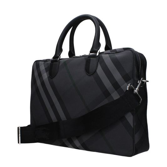 Burberry Gray Fabric Business And Laptop Bags