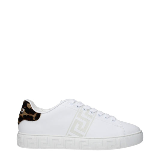 Versace White Leather Low Tops VE-9489387651337-EU40/US7