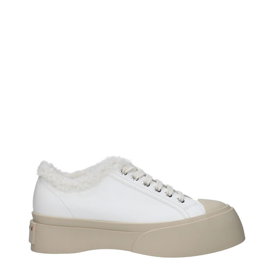 Marni White Leather Low Top Sneakers