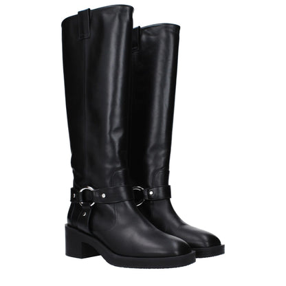Stuart Weitzman Black Leather High Heel Boots