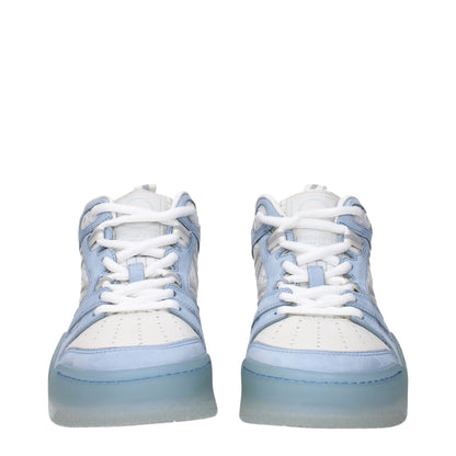 Moncler White Leather High Top Sneakers