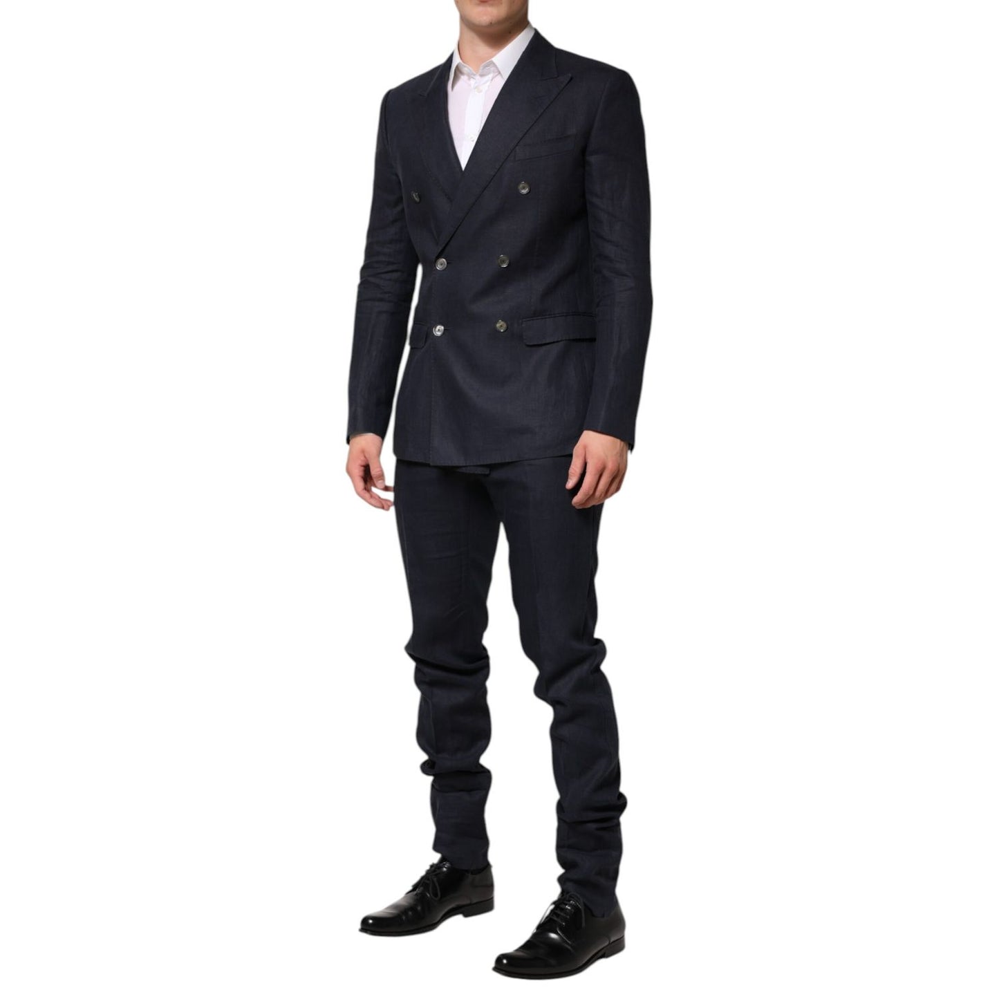 Dolce & Gabbana Dark Blue Double Breasted 2 Piece Suit