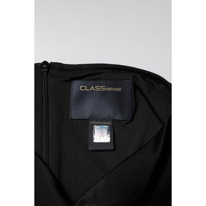 Roberto Cavalli Black Bodycon Short Sleeves Dress