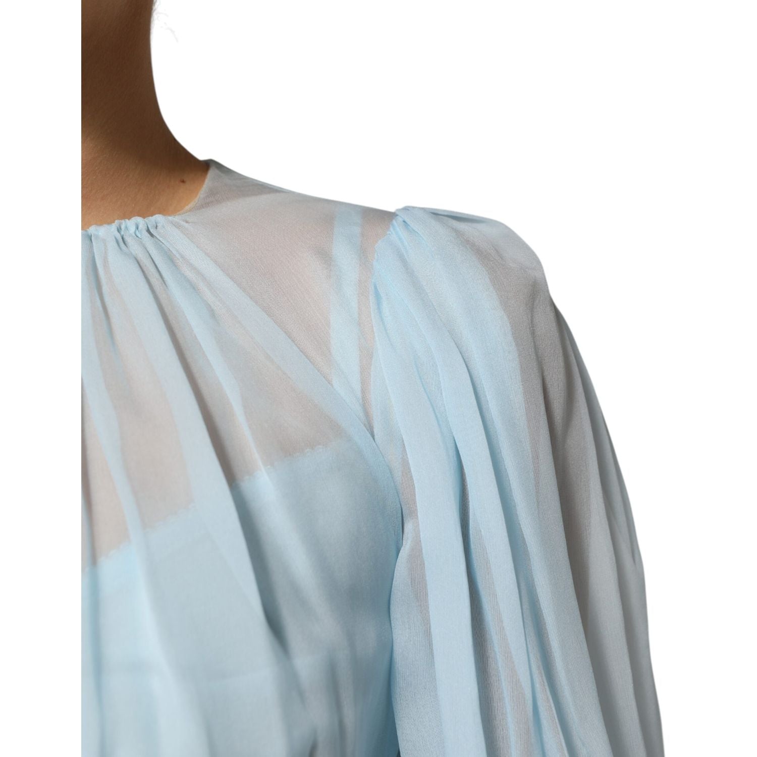 Dolce & Gabbana Fuchsia Light Blue Silk Two Tone Midi Dress