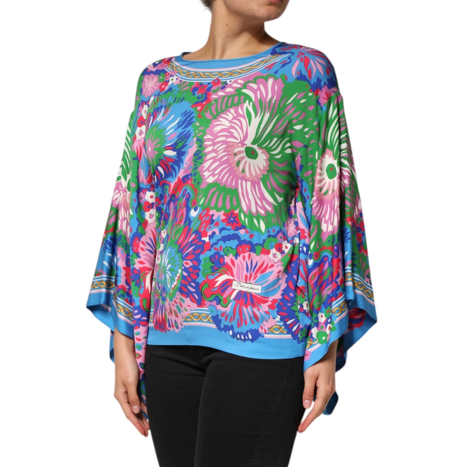 Dolce & Gabbana Multicolor Floral Printed Tunic Blouse Top