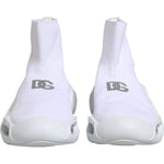 Dolce & Gabbana White Silver Slip On Wave Socks Sneakers Shoes MV7564-44