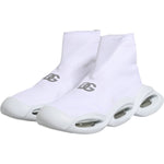 Dolce & Gabbana White Silver Slip On Wave Socks Sneakers Shoes MV7564-44