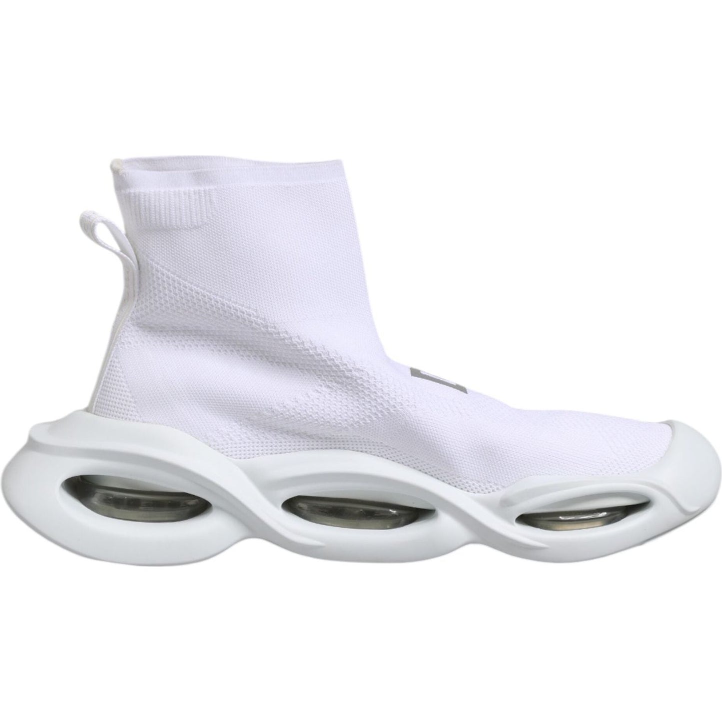Dolce & Gabbana White Silver Slip On Wave Socks Sneakers Shoes MV7564-44