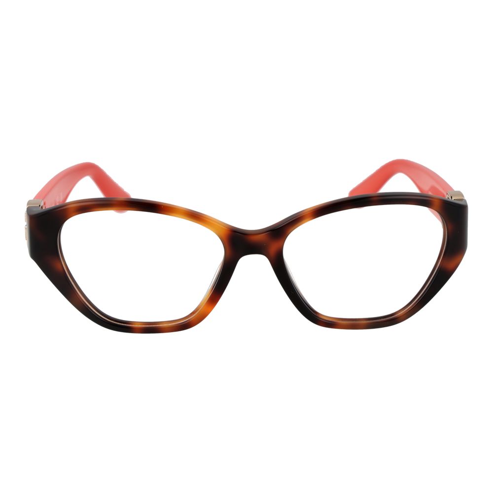 Guess Brown Women Glasses Frame in full-rim acetate with cat-eye style, lenses width 51 mm, brown color, demo lenses included.