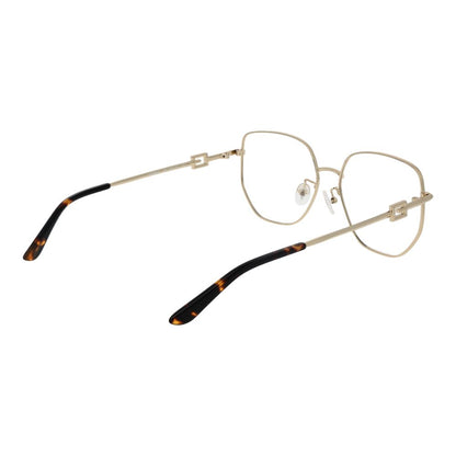 Guess Gold Metal Glasses (Frames) for women, full-rim square design, demo lenses, gold color, metal frames, includes branded case.