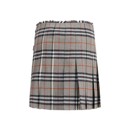 Burberry Gray Wool Mini Skirt