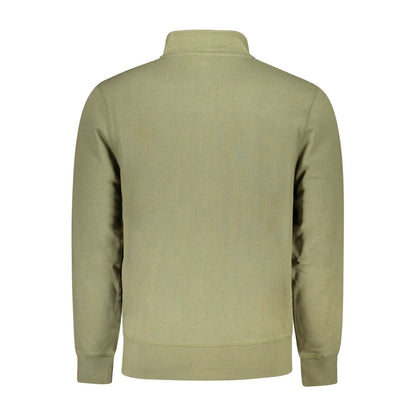 Back view of North Sails Green Cotton Men Sweater showcasing modern design and cozy comfort.