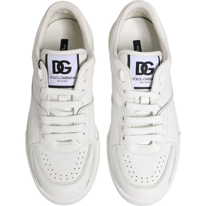 Dolce & Gabbana White Miami Leather Low Top Sneakers Shoes