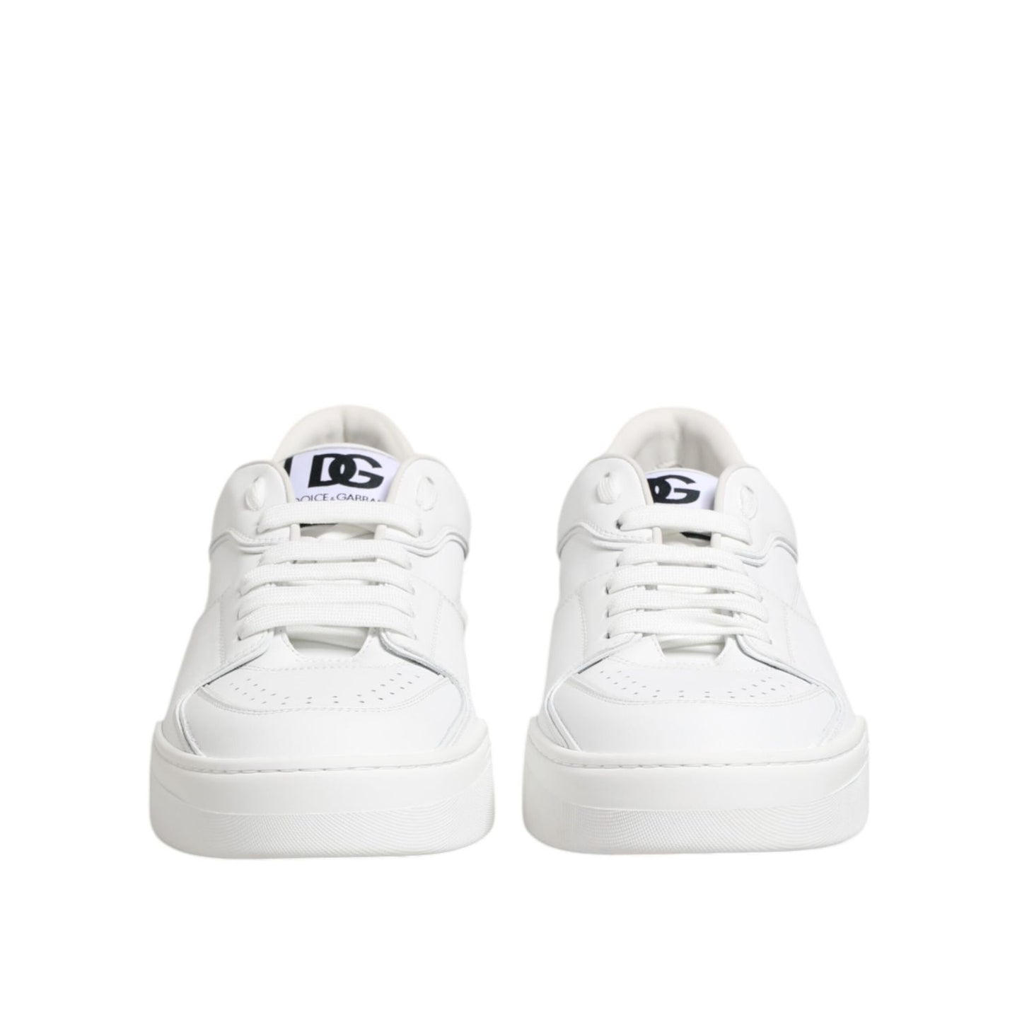 Dolce & Gabbana White Miami Leather Low Top Sneakers Shoes