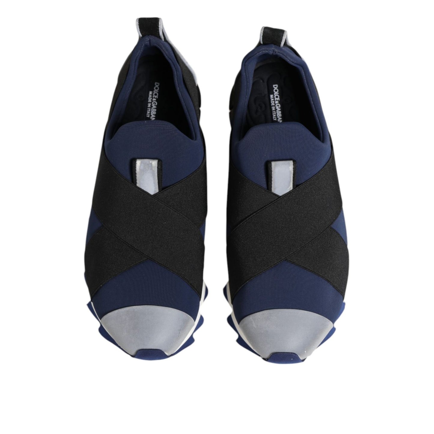 Dolce & Gabbana Blue Black Slip On Low Top Men Sneakers Shoes