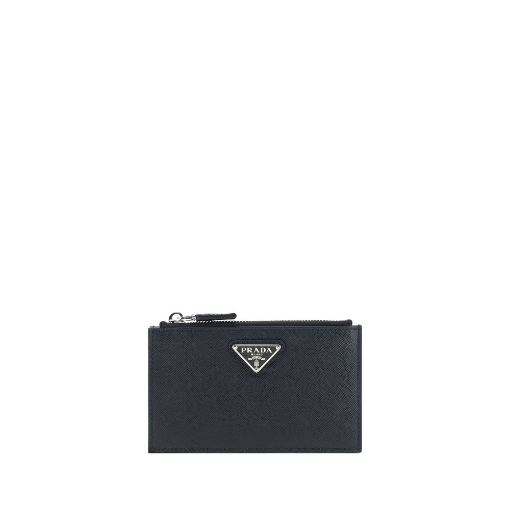 Prada Black Calf Leather Bos Taurus Wallet