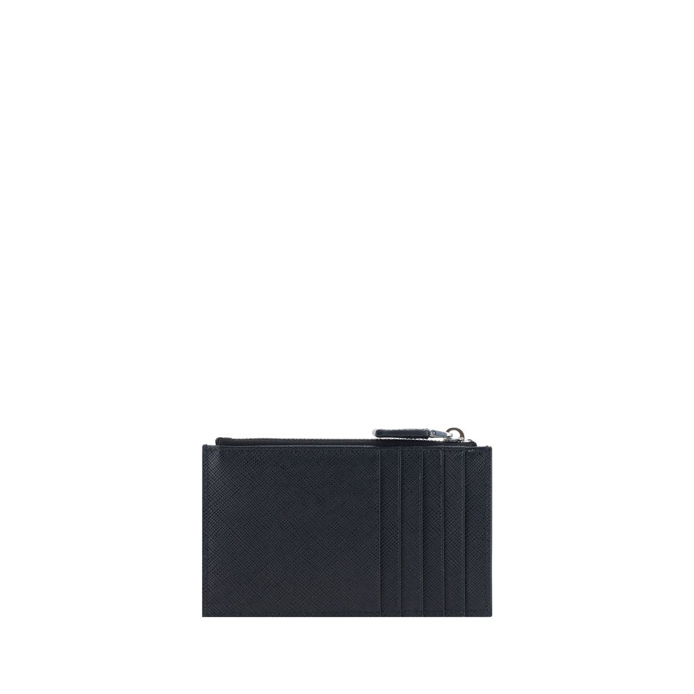 Prada Black Calf Leather Bos Taurus Wallet