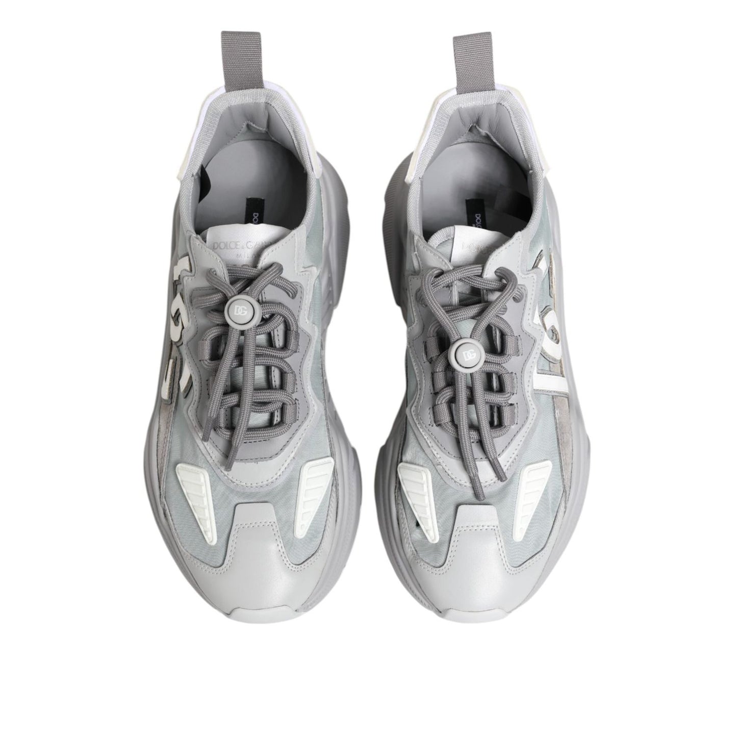 Dolce & Gabbana Gray Silver Daymaster Low Top Sneakers Shoes MV7779-43