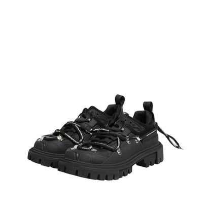 Dolce & Gabbana Black Low Top Lace Up Trekking Sneakers Shoes