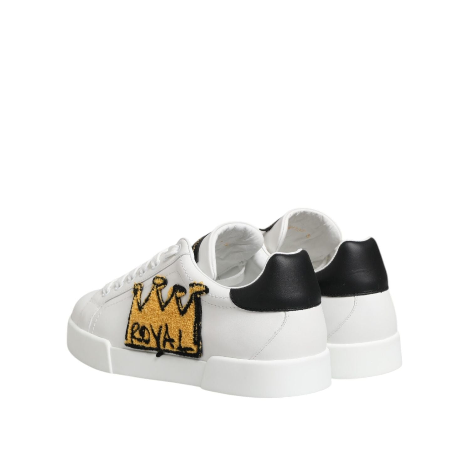 Dolce & Gabbana White Crown Patch Portofino Men Sneakers Shoes