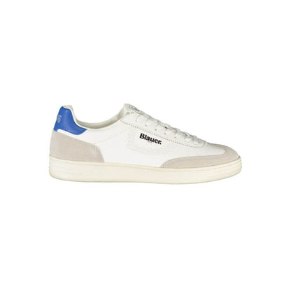Blauer White Leather Men Sneaker