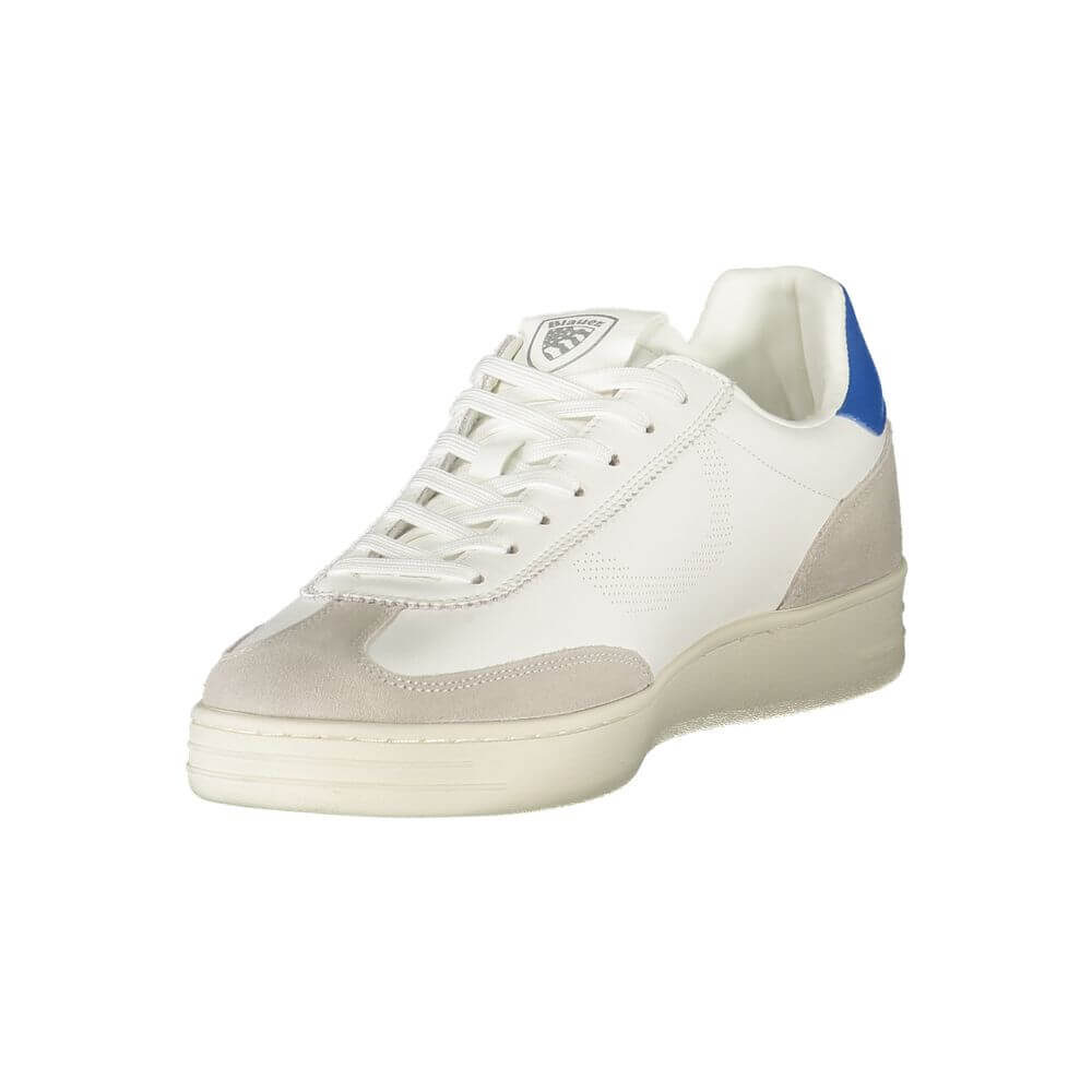 Blauer White Leather Men Sneaker