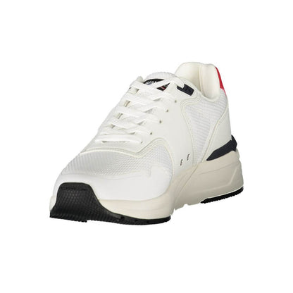 Blauer White Polyester Men Sneaker in sleek white design with contrasting details and Blauer logo, showcasing elite style and comfort.