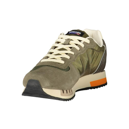 Blauer Green Polyester Men Sneaker with contrasting accents and removable footbed for modern comfort, featuring an additional lace set.