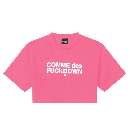 Comme Des Fuckdown Fuchsia Cotton Tops & T-Shirt CO-15812-XS