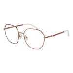 Guess Rose Gold Women Glasses Frame in metal, full-rim, square style with demo lenses and spring hinges, includes branded case.