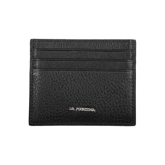 La Martina Black Leather Wallet LA-20584