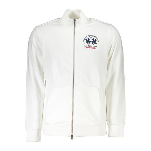 La Martina White Cotton Sweater LA-21510-M