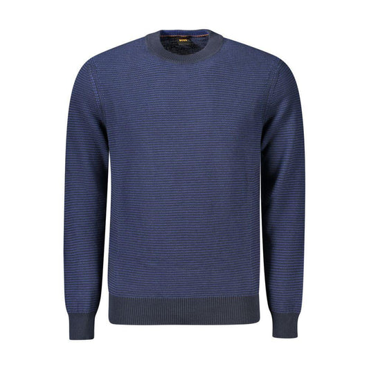 Hugo Boss Blue Cotton Sweater BO-34617-M