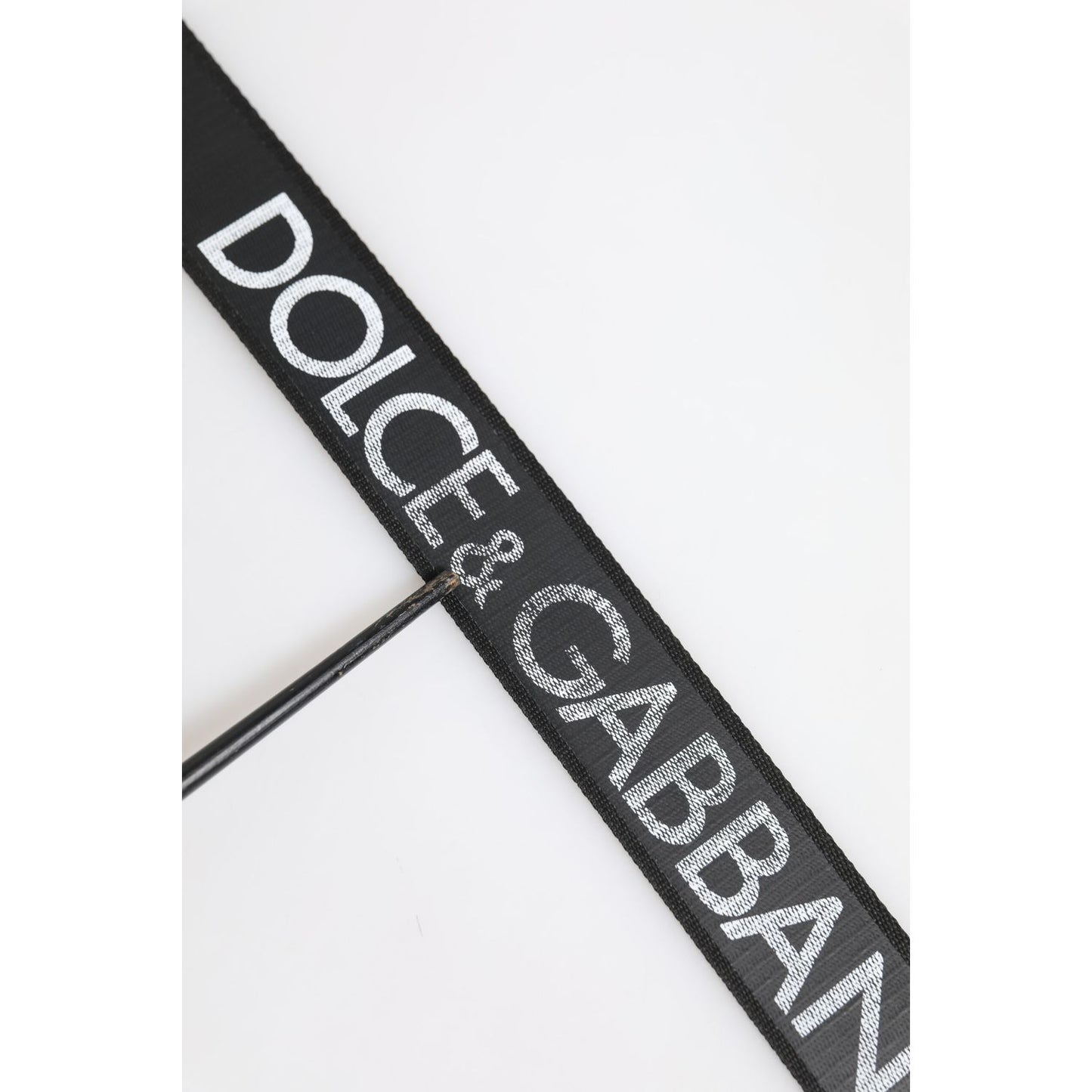 Dolce & Gabbana Black Polyester Leather Metal Buckle Belt