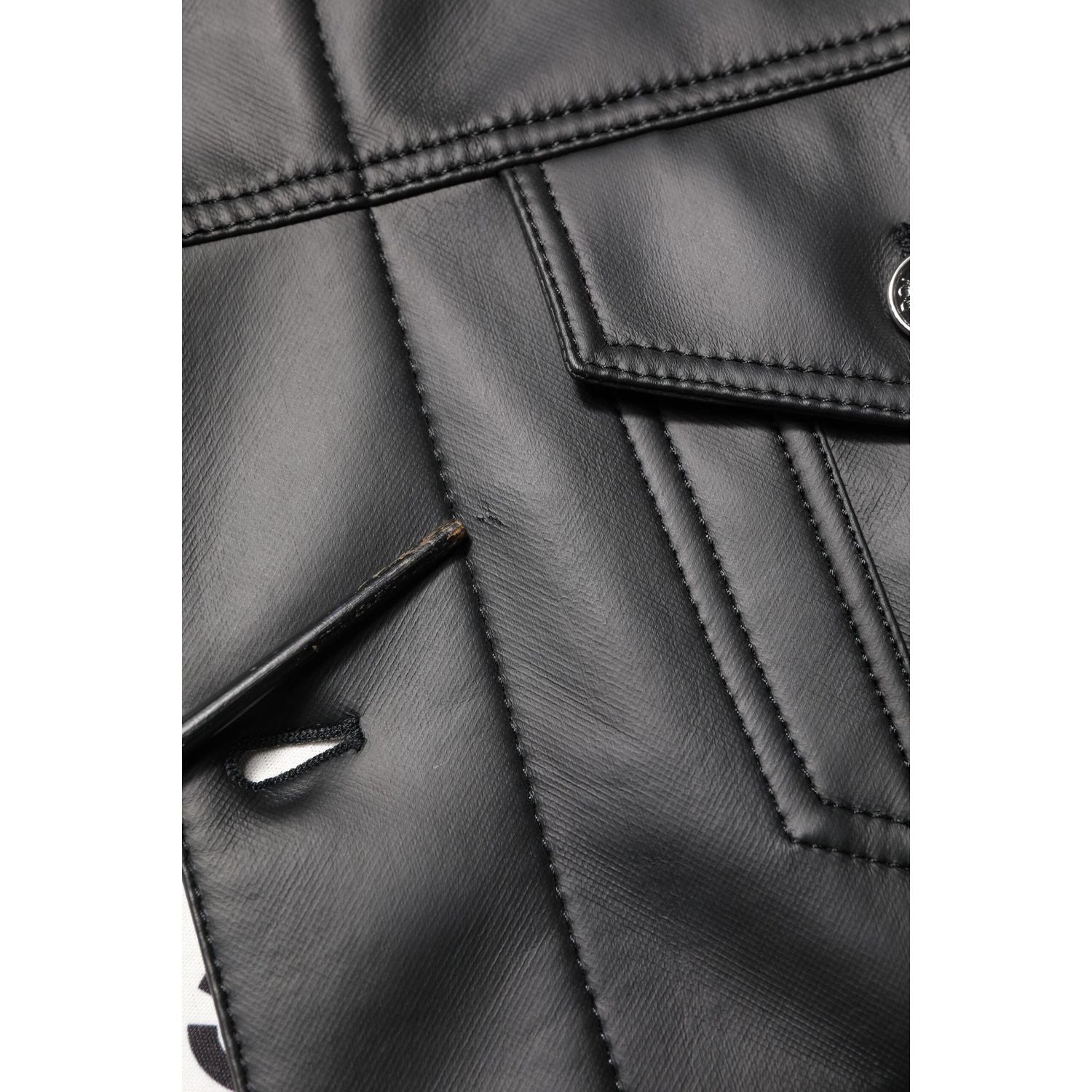 Dolce & Gabbana Black Polyester Button Down Biker Jacket