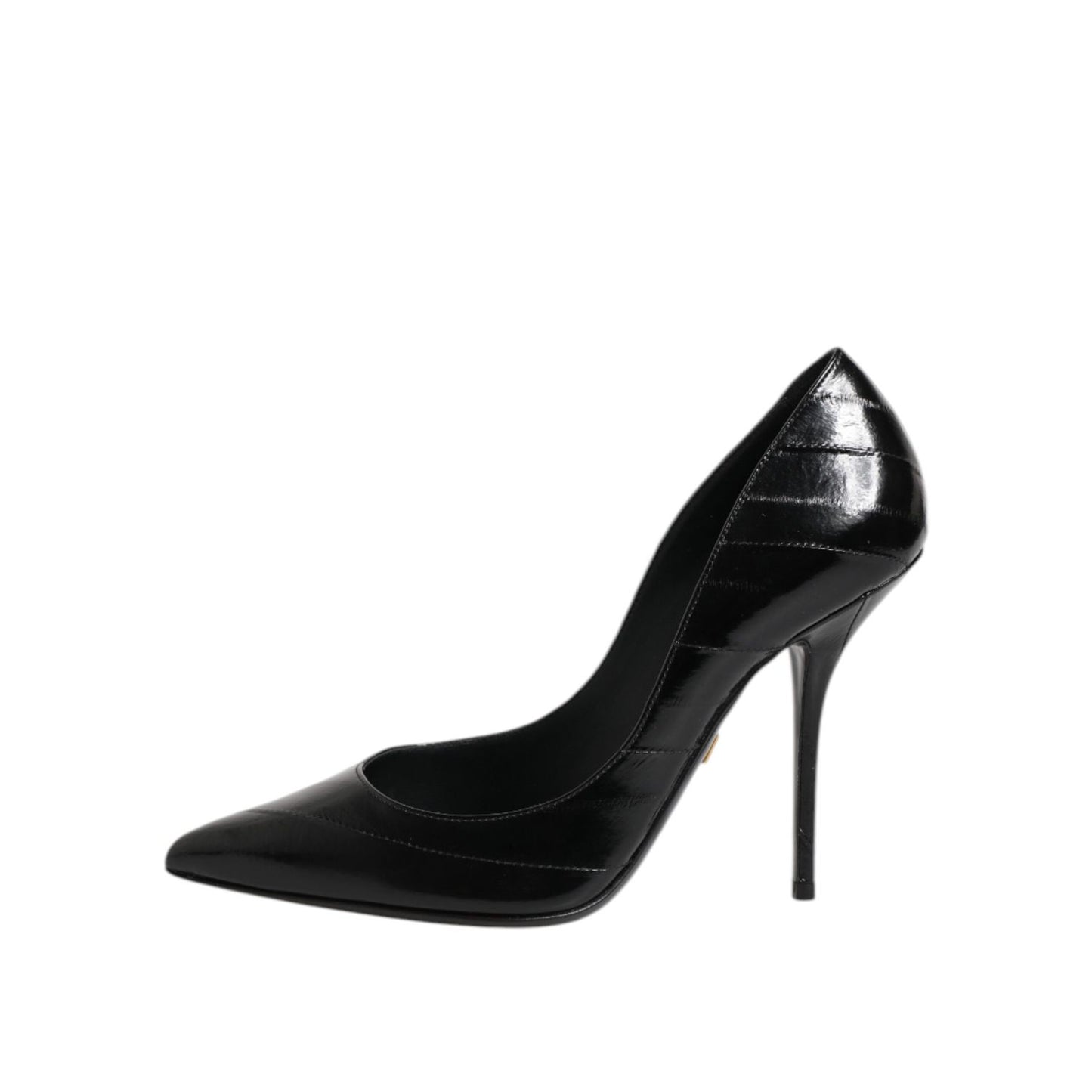 Dolce & Gabbana Black Leather Stiletto High Heels Pumps Shoes