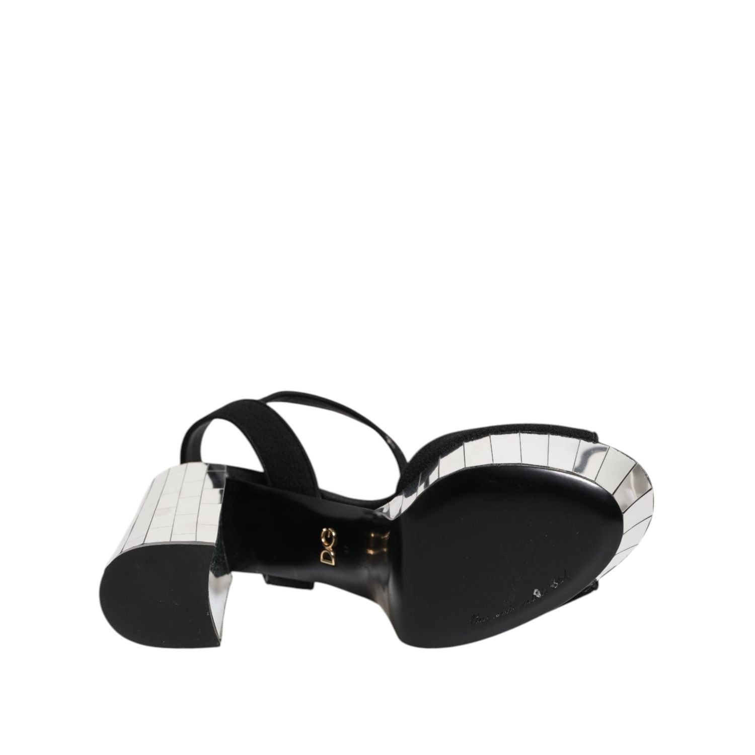 Dolce & Gabbana Black Crystal Ankle Strap Keira Sandal Shoes