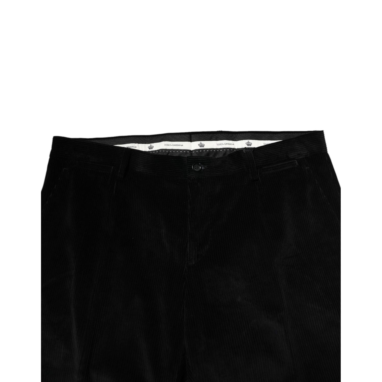 Dolce & Gabbana Black Cotton Men Dress Formal Trouser Pants