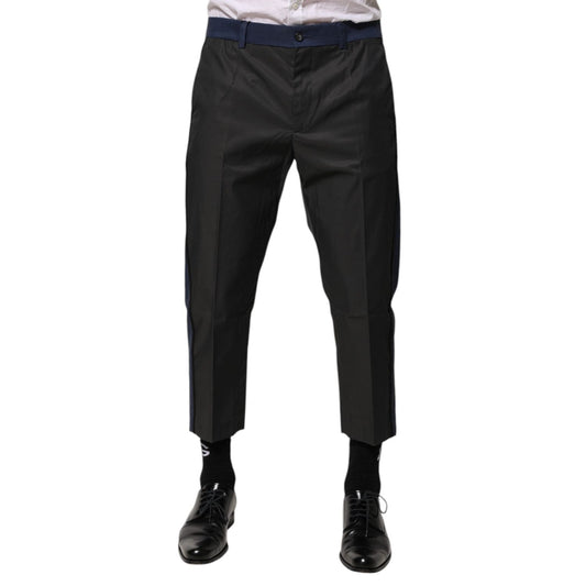 Dolce & Gabbana Gray Blue Cotton 3/4 Chinos Crop Trouser Pants