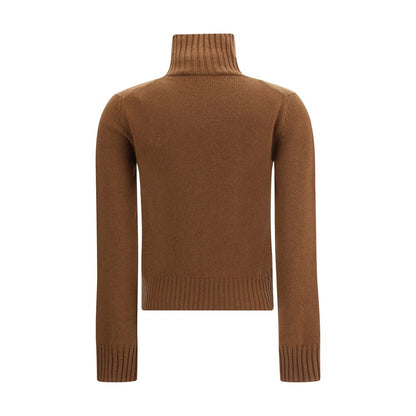 Ami Paris Brown Cashmere Cashmere Sweater
