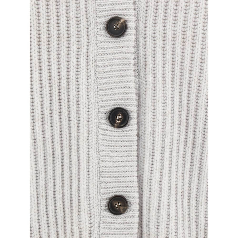 Brunello Cucinelli White Cashmere Cardigan