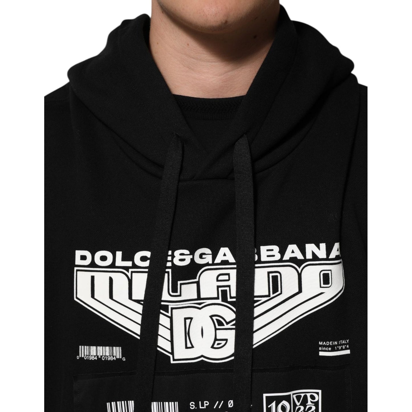 Dolce & Gabbana Black Cotton DG Milano Logo Print Hoodie Sweater TSH91266-XL