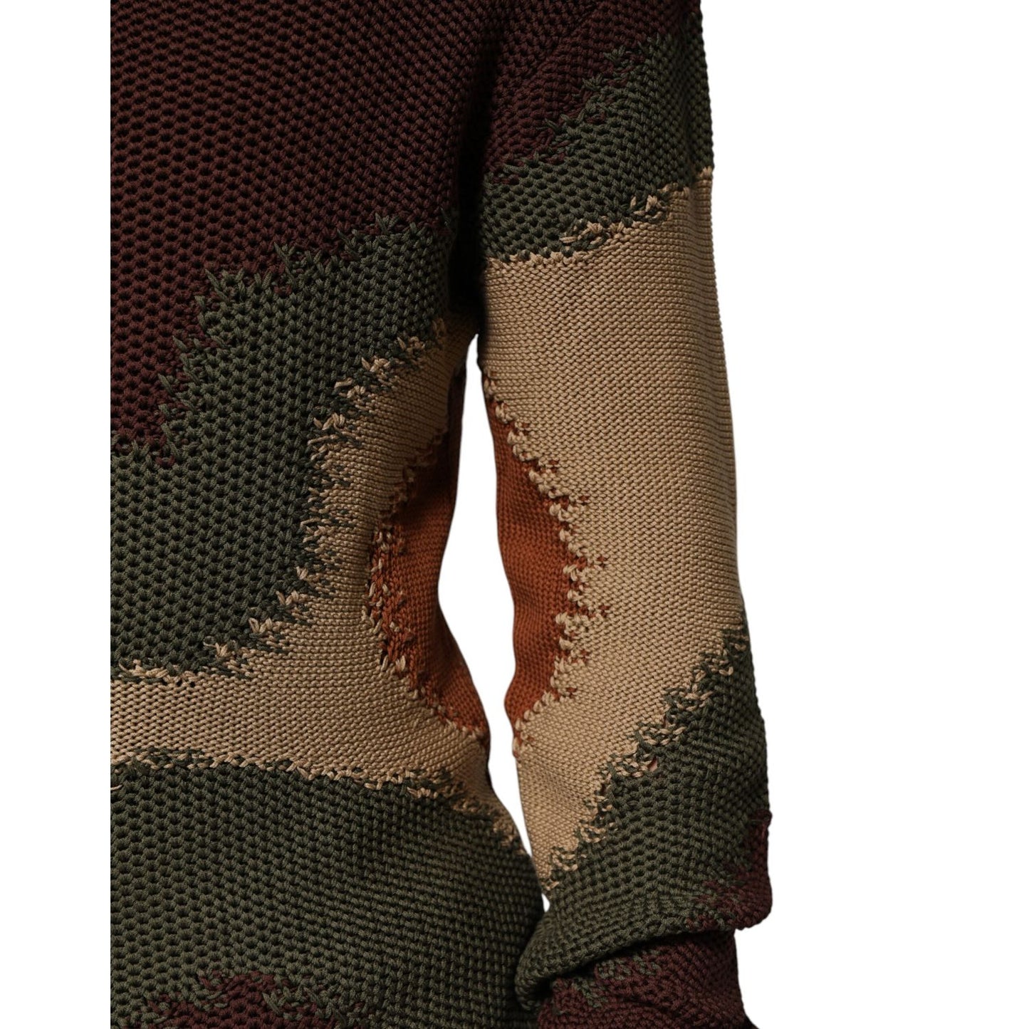 Dolce & Gabbana Multicolor Cotton Abstract Men Pullover Sweater