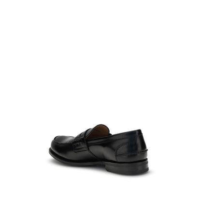 Church's Black Calf Leather Bos Taurus Slip-On Loafers